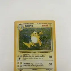 Pokemon TCG Raichu Holo Rare Base Set 14/102 WOTC 1999 Vintage Holo Card - Image 3