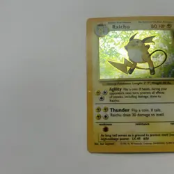 Pokemon TCG Raichu Holo Rare Base Set 14/102 WOTC 1999 Vintage Holo Card - Image 4