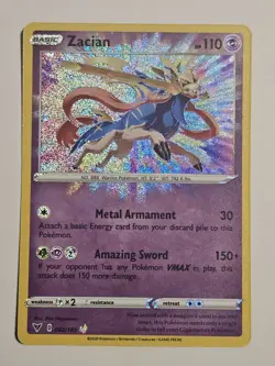Zacian 082/185 SWSH04: Vivid Voltage Amazing Rare Pokemon Card - Image 1