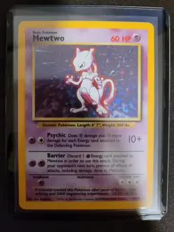 Pokemon Mewtwo TCG Base Set Holo Rare Card 10/102 - Image 1