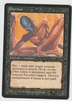MTG Imprison - Legends Edition - Rare - Disavowed/banned, Lightly Played. - Image 1