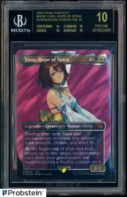 2025 Final Fantasy Borderless Surge Foil Yuna Hope of Spira BGS 10 BLACK LABEL - Image 1