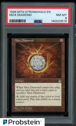 1998 Magic The Gathering MTG Stronghold EN Mox Diamond PSA 8 NM-MT - Image 1