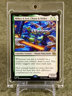 MIKEY & LEO CHAOS & ORDER 🐢 RARE #158 TMT - Teenage Mutant Ninja Turtles MTG - Image 1
