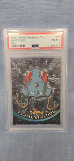 1999 Topps Pokemon TV #72 Tentacool PSA 6 EX-MT - Image 1