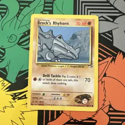 Brock's Rhyhorn 2000 Pokemon Gym Heroes Unlimited Common #70/132 D2 - Image 1