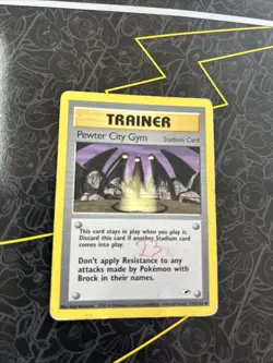 Pokemon TCG Pewter City Gym Trainer Stadium Card Gym Heroes 115/132 - Image 1
