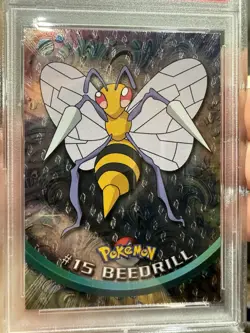 PSA 5 EX Beedrill HOLO FOIL Topps Pokemon TV Series 1999 - Image 2