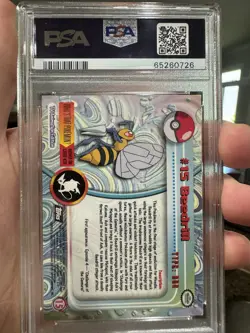 PSA 5 EX Beedrill HOLO FOIL Topps Pokemon TV Series 1999 - Image 4