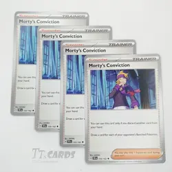 Morty's Conviction 155/162 x4 Trainer Playset 4x Pokemon S&V Temporal Forces TEF - Image 1