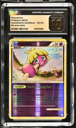 Pokemon Smoochum Heartgold Soulsilver 30 Reverse Holo Rare CGC 10 Pristine Pop 1 - Image 1