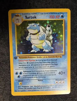 1999 Pokemon German Base Set 1st Edition Blastoise Turtok Holo - Image 1