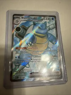 Pokemon TCG Blastoise EX 184/165 Scarlet and Violet 151 Ultra Rare Full Art - Image 1