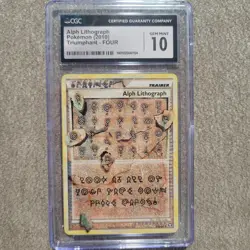 2010 Pokemon Triumphant Alph Lithograph #4 Cgc 10 Pop 2 - Image 1