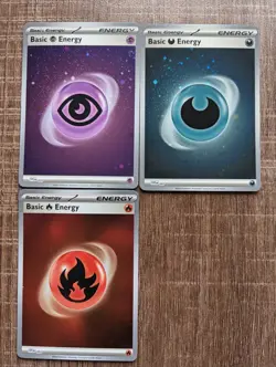 Pokemon Scarlet and Violet 151 ~ REVERSE HOLO ENERGY LOT - Fire Psychic Dark - Image 1
