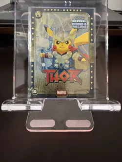 Thor (Pikachu) #E15 - Gold Holo - Heros & Villains Flash Edition Pokemon - Image 1