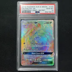 2018 Pokemon: YVELTAL GX 137/131 - [Forbidden Light] Secret - Gem Mint PSA 10 💎 - Image 1