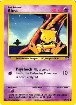 Pokemon TCG Abra 67/110 Legendary Collection Regular Common VLP - Image 1