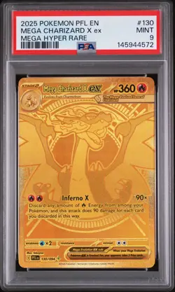 2025 POKEMON PFL EN-PHANTASMAL FLAMES MEGA HYPER RARE MEGA CHARIZARD X EX PSA 9 - Image 1