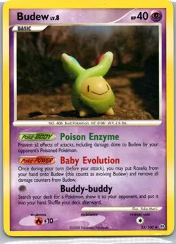 Pokemon TCG Budew 33/100 Stormfront LP - Image 1
