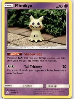 Pokemon TCG Mimikyu 97/236 Cosmic Eclipse Regular Non Holo Rare Lightly Played - Image 1