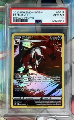 PSA 10 Thievul GG FA GG17/GG70 Pokemon Crown Zenith Full Art SWSH 2023 GEM MINT - Image 3