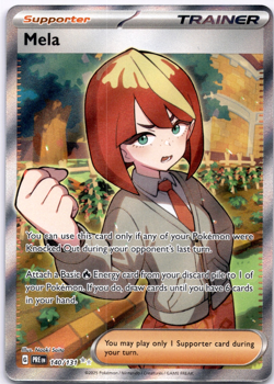 Pokemon TCG Mela 140/131 Prismatic Evolutions Full Art Holo Rare Near Mint - Image 1