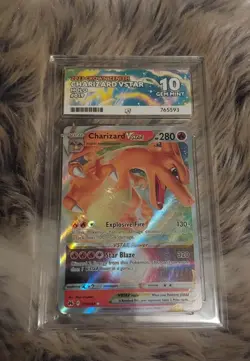 pokemon ACE 10 Charizard TCG Vstar Crown Zenith Holo 019/159 PERFECT SUBS - Image 1