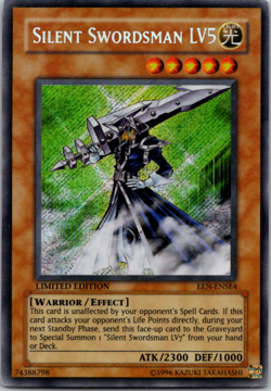 Silent Swordsman LV5 - EEN-ENSE4 - Secret Rare - Limited Edition Yugioh Bo - Image 1