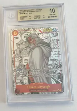🔥One Piece Silvers Rayleigh MANGA ART ENGLISH OP08-118~ BGS PRISTINE 10!💨 - Image 1