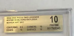 🔥One Piece Silvers Rayleigh MANGA ART ENGLISH OP08-118~ BGS PRISTINE 10!💨 - Image 2