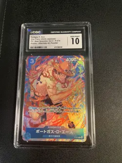 One Piece CGC 10 Portgas D. Ace Best Selection Vol. 3 P-074 Alt Art Japanese - Image 1