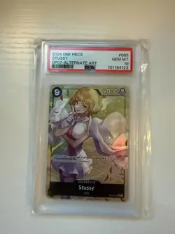 One Piece CCG OP07 Stussy Alt Art Parallel Holo PSA 10 GEM MINT TCG - Image 1