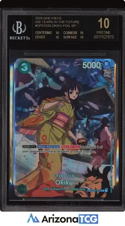 One Piece 2024 Okiku OP01-035 Foil SP 500 Years In The Future BLACK LABEL BGS 10 - Image 1