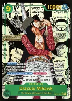 One Piece English OP14-119 Manga Alternate Art Dracule Mihawk - Image 1