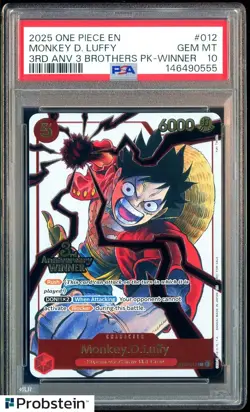 2025 One Piece Monkey.D.Luffy 3rd Anv. Event Winner Prize Promo ST01-012 PSA 10 - Image 1