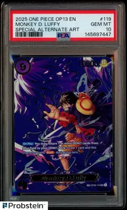 2025 One Piece OP13 EN Special Alternate Art #119 Monkey D. Luffy PSA 10 - Image 1