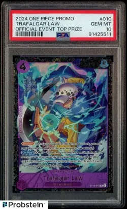 2024 One Piece Promo Official Event Top Prize #010 Trafalgar Law PSA 10 GEM MINT - Image 1