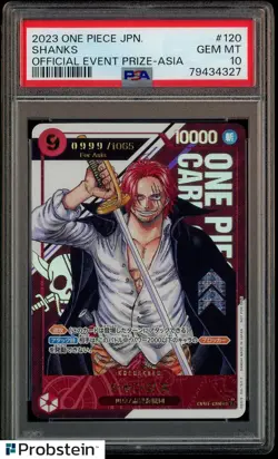 2023 One Piece Japanese Official Event Prize Asia #120 Shanks PSA 10 GEM MINT - Image 1