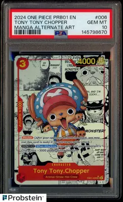 2024 One Piece PRB01 EN Manga Alternate Art #006 Tony Tony Chopper PSA 10 - Image 1