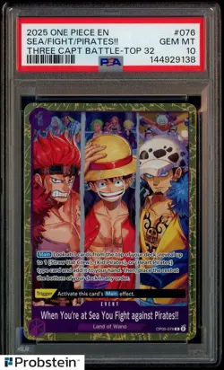 2025 ONE PIECE PROMOS #076 WHEN YOU'RE AT SEA YOU FIGHT AGAINST PIRATES!! PSA 10 - Image 1