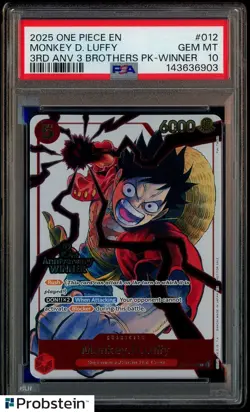 2025 One Piece Monkey.D.Luffy 3rd Anv. Event Winner Prize Promo ST01-012 PSA 10 - Image 1