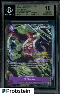 One Piece Promos Textured Championship Finalist #114 X Drake BGS 10 PRISTINE - Image 1