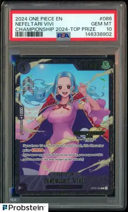 2024 One Piece EN Championship '24 Top Prize #086 Nefeltari Vivi PSA 10 GEM MINT - Image 1