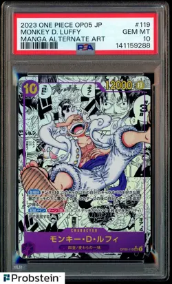 PSA 10 OP05 Monkey D. Luffy Manga 2023 One Piece Alternate Art #119 Japanese - Image 1