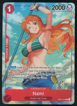 2022 One Piece OP01 EN Pre-Errata Alpha Alternate Art #016 Nami - Image 1