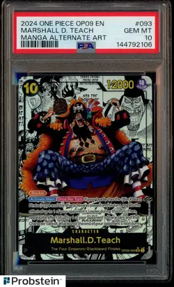 2024 One Piece OP09 EN Manga Alternate Art #093 Marshall D. Teach PSA 10 - Image 1