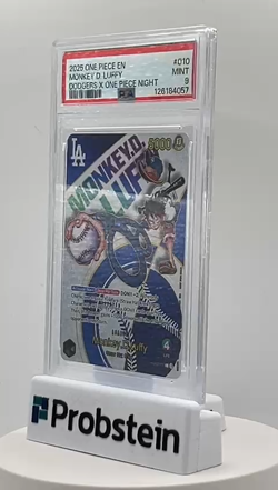2025 One Piece En Dodgers X One Piece Night #010 Monkey D. Luffy PSA 9 MINT - Image 2