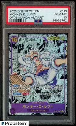 2023 One Piece Japanese OP05 Manga Alternate Art #119 Monkey D. Luffy PSA 10 - Image 1