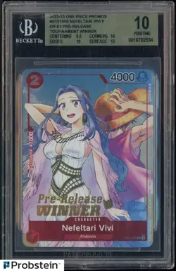 2022-23 One Piece Promos ST01009 nefeltari Vivi P OP03 Pre-Release Winner BGS 10 - Image 1